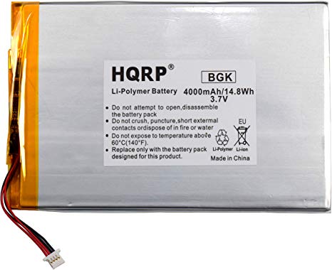 HQRP Battery Works with RCA 10-Inch Viking Pro RCT6303W87 RCT6303W87DK RCT6K03W13 Tablet PT3090135 3.7v 4Ah 4000mAh