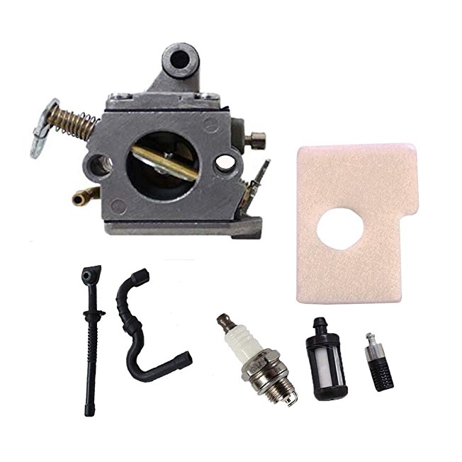 Savior C1Q-S57B Replacement Carburetor with Fuel Oil Filter Fuel Oil Line Spark Plug Air Filter for STIHL MS170 MS180 017 018 Carb Zama Chainsaw 1130-120-0603