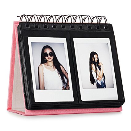 CAIUL 68 Pockets Desk Calendar Style Photo Album for Fujifilm Instax Mini 7s 8 8  9 25 26 50s 70 90 Films (Pink)