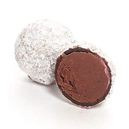 Chocolate - A kilogram box of loose dusted dark chocolate Marc de champagne chocolate truffles