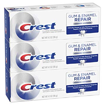 Crest Gum & Enamel Repair Toothpaste Advanced Whitening, 4.1 Ounce, Triple Pack