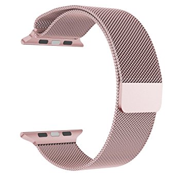 Apple Watch Band Series 1 Series 2, LNKOO Milanese Loop Stainless Steel Bracelet Smart Watch Replacement Strap for iWatch 38mm/42mm All Models with Unique Magnet Lock, No Buckle Needed