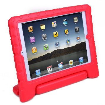HDE iPad Air 1 Case for Kids Bumper Cover Shockproof Protection Handle Stand for iPad 5  (Red)