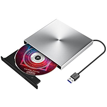 USB 3.0 External DVD Drive, TOPELEK Ultra Slim USB 3.0 CD Driver, Portable DVD Writer/Burner, External Optical Drive for Windows Mac OS Laptop PC Computer