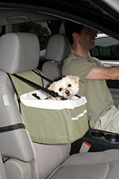 Portable Car Pet Booster Seat with Clip-On Safety Leash And Zipper Storage Pocket
