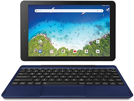 Newest Premium High Performance RCA Viking Pro 10.1" 2-in-1 Touchscreen Laptop Computer Tablet Quad-Core Processor 1G Memory 32GB Hard Drive Detachable-Keyboard Android 8.1 (10 Inch, Blue)