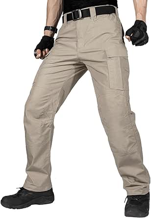 FREE SOLDIER Men's Water Resistant Pants Relaxed Fit Tactical Cargo Work Pants with Multi Pocket