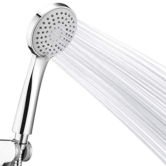 Couradric Shower Head,High Power Low Pressure Boosting Showerhead 3-Function Water Saving Handheld Chrome Shower Head with Hose and Holder Universal Fitting for Bathroom