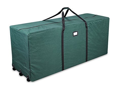 Primode Holiday Rolling Tree Storage Bag, Extra Large Heavy Duty Storage Container, 25" Height X 20" Wide X 60" Long With Wheels And Handles (Green)