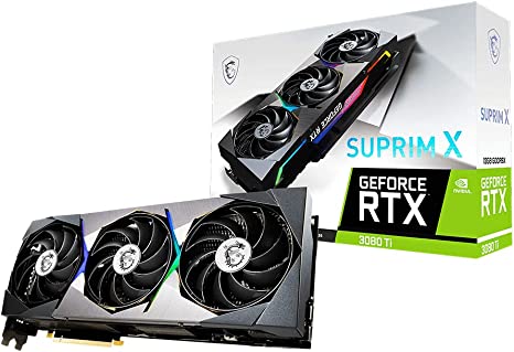 MSI Gaming GeForce RTX 3080 Ti 12GB GDRR6X 384-Bit HDMI/DP Nvlink Torx Fan 3 Ampere Architecture OC Graphics Card (RTX 3080 Ti SUPRIM X 12G)