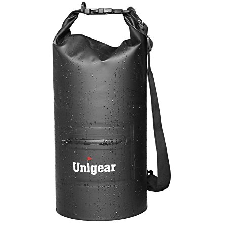 Unigear Premium Waterproof Dry Bag Sack 10L 20L with Zip Pocket for Boating, Kayaking, Fishing, Rafting, Swimming, Camping and Snowboarding