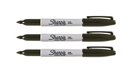 Sharpie Permanent Markers, Fine Tip, (Black, Pack of 3)