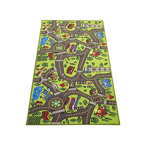Extra Large 79" x 40"! Kids Carpet Playmat Rug- Great For Playing With Cars - Play, Learn And Have Fun Safely