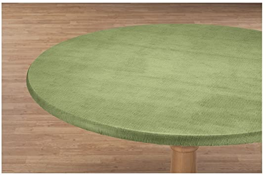 Miles Kimball Illusion Weave Vinyl Elasticized Table Cover by HSK 45" - 56" Dia. Round