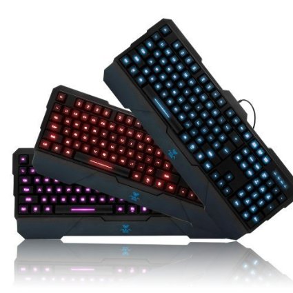 DEATH WINGS AULA DT3C Gaming Keyboard 3-Colors Backlit Ajustable LED Illuminated