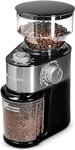 Navaris Macinacaffè Elettrico - Macina Caffè Regolabile 200 W - Macinino Trita Chicchi 250 g - Coffee Grinder per Macchinetta del Caffè - Argento