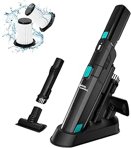 Nicebay Cordless Handheld Vacuum,Hand Vacuum Cleaner 15KPA Powerful Suction with Fast Charging Dock, Portable Lightweight Cleaner, Rechargeable Hand Held Vacuum Cleaner for Home,Office,Pet&Car,Blue