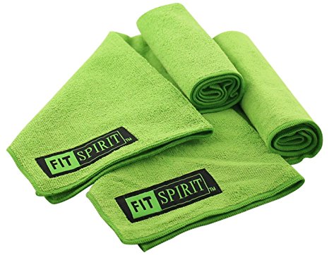 Fit Spirit Set of 2 Super Absorbent Microfiber Non Slip Skidless Sport Towels - Choose Your Color and Size