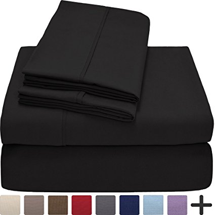 Ivy Union Premium Ultra-Soft Microfiber Sheet Set Twin Extra Long, Twin XL (Black)