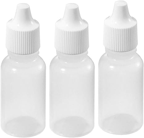 50pcs Plastic Dropper Dropping Bottle Clear Squeeze Sample Eye Liquide Storage Container with Screw Cap and Plug Empty Soft Refillable size 15ml/0.5oz