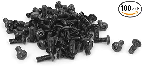 uxcell M4 x 10mm Alloy Steel Hex Bolt Socket Head Cap Screws Black 100 Pcs