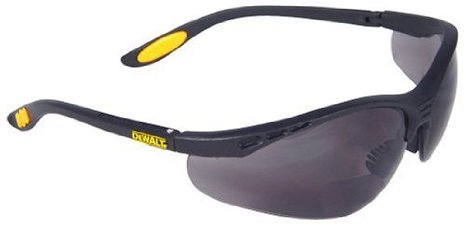 Dewalt DPG59-225C Reinforcer Rx-Bifocal 25 Smoke Lens High Performance Protective Safety Glasses with Rubber Temples and Protective Eyeglass Sleeve