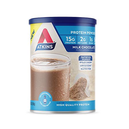 Atkins Gluten Free Protein Powder, Chocolate, 10.2 oz.