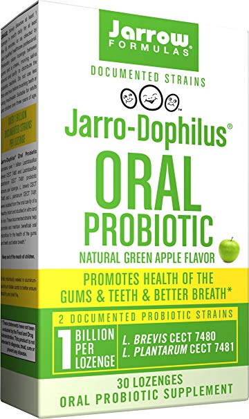 Jarrow Formulas Jarro-Dophilus Oral Probiotic 1 Billion Cells Per Lozenge, Green Apple, 30 Count