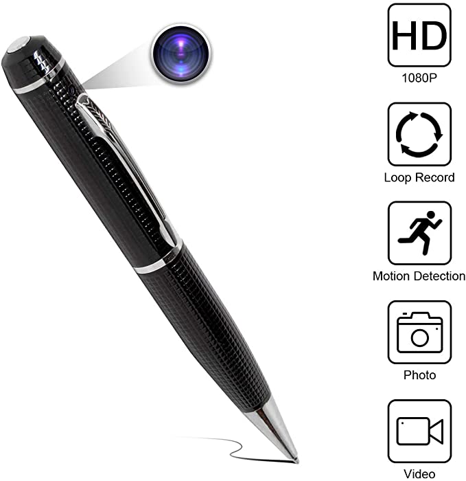 Yumfond Hidden Spy Pen Camera HD 1080P Portable Digital Video Recorder with Photo Taking, USB Port Covert Cam, Wireless Mini DV Cam Multifunction Ink Pen Camcorder for Conference and Home (Video Only)
