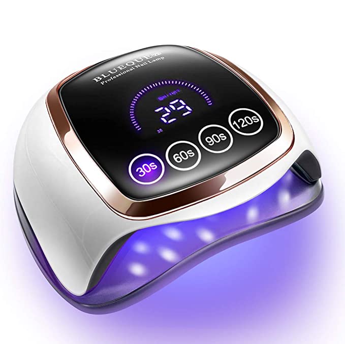 Gel UV LED Nail Lamp, 168W UV LED Nail Dryer for Gel Polish with 4 Timer Settings, Auto Sensor and LCD Touch Screen, Professional Gel Polish Light Curing Lamp for Salon and Home Use