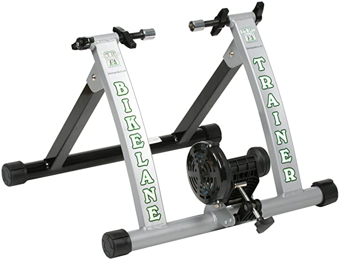 Bike Lane Trainer Bicycle Indoor Trainer Exercise Machine Ride All Year Around with 850 Gram Machined Steel Flywheel for The Most Natural Pedal Feel