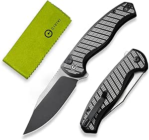 CIVIVI Stormhowl Pocket Knife, Folding Knife with 3.3" Nitro-V Steel Blade Stylish Aluminum Handle Flipper and Button Opener Cool Knife for Gift,EDC C23040B-1