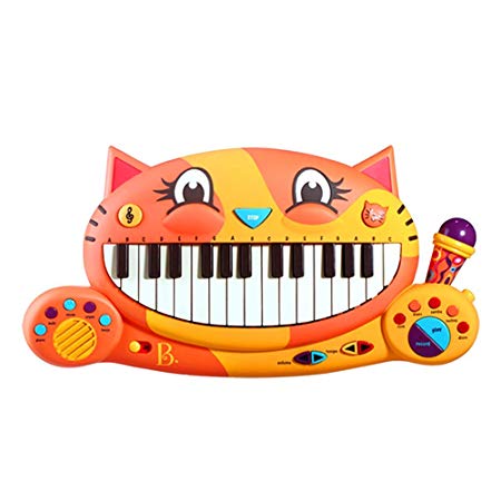 B Toys – Meowsic Toy Piano – Children’s Keyboard Cat Piano with Toy Microphone for Kids 2 Years