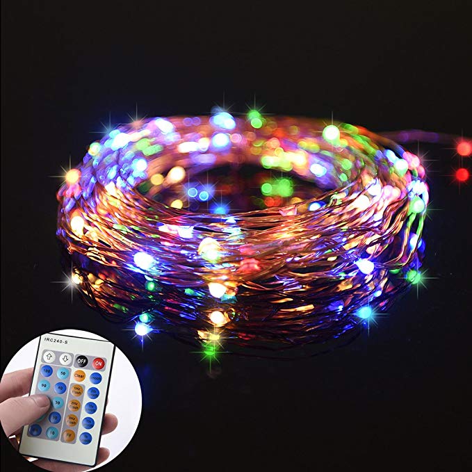 Ledgle Led String Lights, 5W Dimmable Fairy Light, 100 LED 33ft Copper Wire Starry Lights with Remote Control, Multi Colors