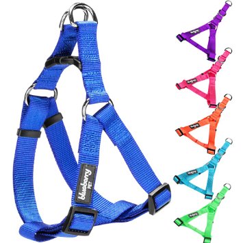 Blueberry Pet Step-in Harnesses for Dogs Classic Solid Color Adjustable Nylon Dog Harness, Matching Collar & Leash Available Separately