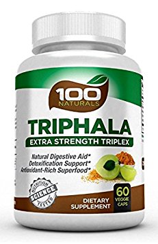 100 Naturals Triphala - Pure Himalaya Triphala Extract Plus Capsules-maximum Strength, 1500 Mg, 60 Veggie Capsules