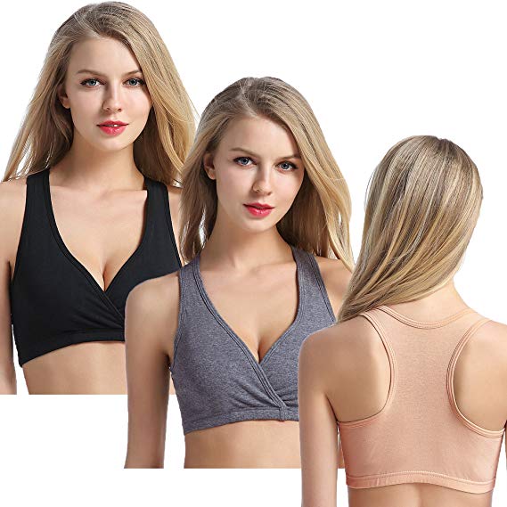 CAKYE 3PACK Racerback Maternity Nursing Bra for Sleep and Breastfeeding