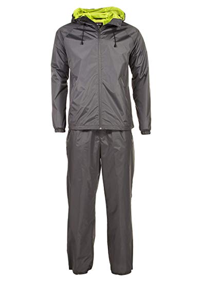 Swiss Alps Mens Lightweight Ripstop Water-Resistant 2 Piece Rain Suit