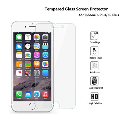 iPhone 6 Plus/6s Plus Screen Protector,Vancle® Premium Tempered Glass Screen Protector High Definition Anti-Scratch Ultra Clear 0.3mm Thickness 2.5D Round Edge Craft for iPhone 6 Plus/6s Plus 5.5 inch