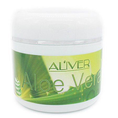 AL'IVER 100% Pure Natural and Cold Pressed Organic Aloe Vera Gel 10 oz. for Face, Hair and Body, Sun Burn, Eczema, Bug or Insect Bites, Dry Damaged Aging skin, Razor Bumps and Acne