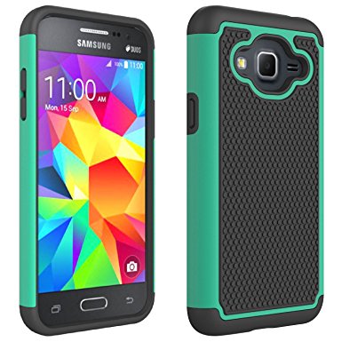Galaxy J3 Case, Galaxy J3V Case, Asmart Hybrid Dual Layer Armor Defender Phone Case for Samsung Galaxy J3 / J3 V, Galaxy Sol / Sky, Amp Prime, Express Prime, Shockproof, Drop Protection (Turquoise)