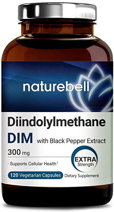 Maximum Strength DIM (Diindolylmethane) 300mg, 120 Capsules, with Black Pepper, Enhanced for Estrogen Balance, Menopause Relief, Body Building, Metabolism & Antioxidant, Non-GMO & Made in USA