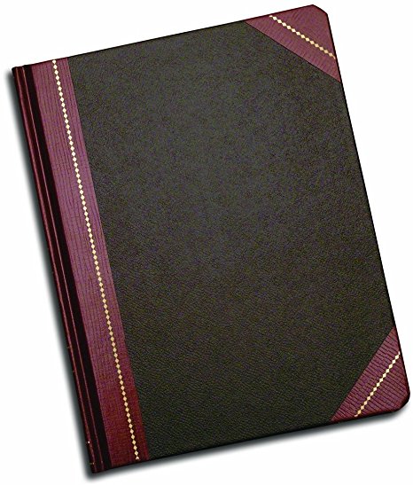 Adams Record Ledger,7.63 x 9.63 Inches, Black Cover with Maroon Spine, 5 Squares per Inch, 150 Pages (ARB79R150)