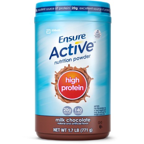 Ensure High Protein Powder, Creamy Milk Chocolate, 1.7-Pound, 19 Servings