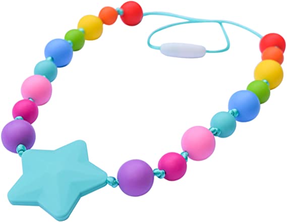 Munchables Starlight Sensory Chew Necklaces for Girls (Rainbow)