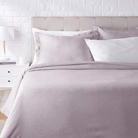 AmazonBasics Chambray Duvet Cover Bed Set - King, Purple Dusk