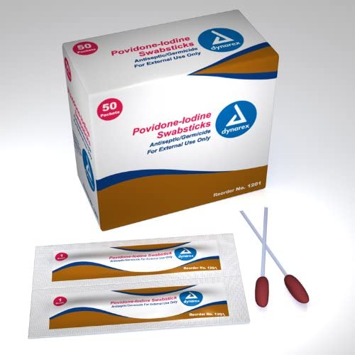 Povidone Iodine Swabsticks 3's - 25/Box