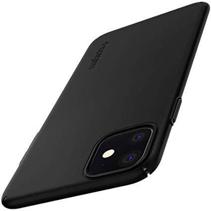 Spigen Thin Fit Air, Designed for iPhone 11 Case, Super Slim Protection Hard PC Matte Finish for iPhone 11 (2019) - Black