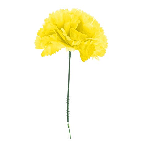 Royal Imports 100 Yellow Silk Carnations, Artificial Fake Flower for Bouquets, Weddings, Cemetery, Crafts & Wreaths, 5" Stem Pick (Bulk)