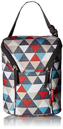 Skip Hop Grab-and-Go Insulated Double Bottle Bag, Triangles